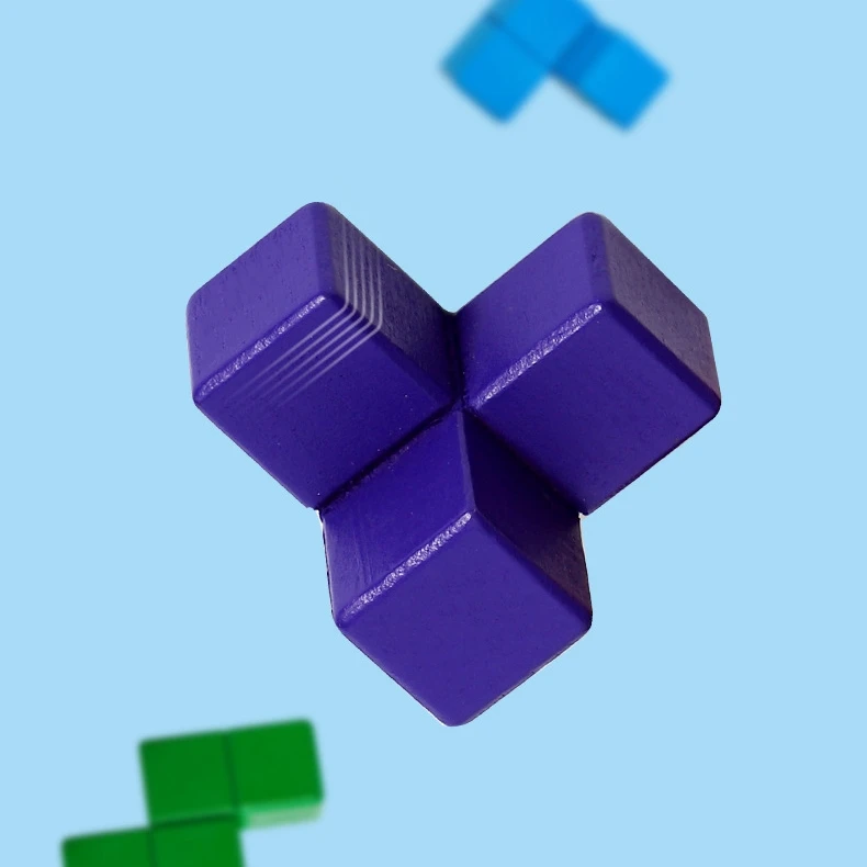 Intelligence Developing Colorful Multi Shapes Wooden Building Blocks Magic 3D Puzzle Cubes