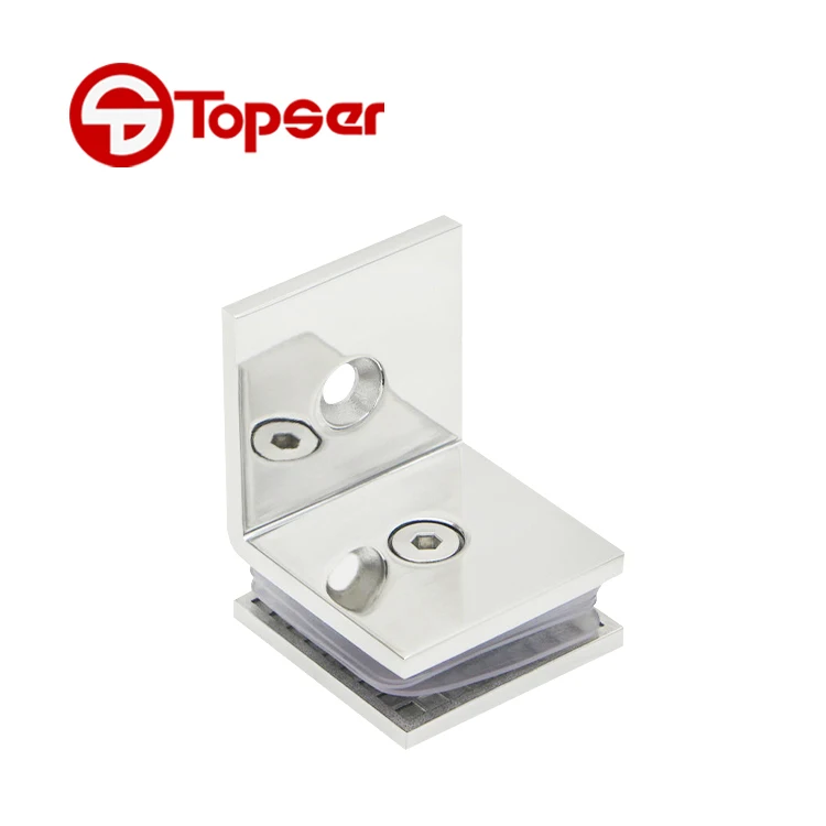 Bathroom Stainless Steel 90 Degree Wall Mount Glass Fixed Clamp Hardware Fitting