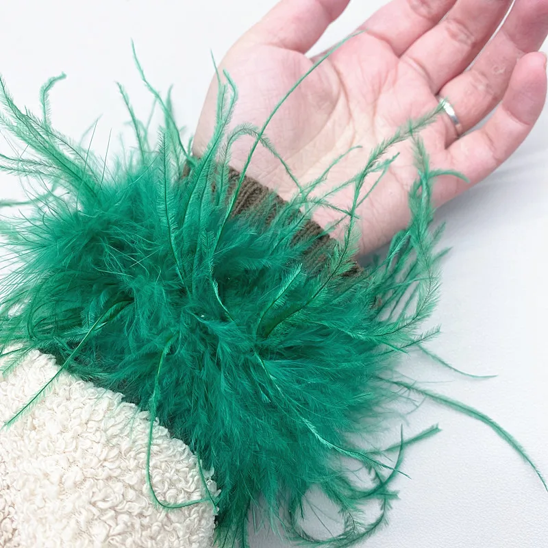 Hot Selling Ostrich Feather Snap Cuff Ostrich Feather Slap Cuffs Fashion Ostrich Feather Cuffs