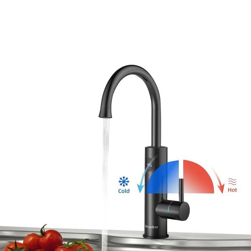 СВЕТОДИОДНЫЙ Цифровой кухонный смеситель Briwellna, Электрический водостойкий кран с мгновенным нагревом и горячей водой, 220 В, 3200 Вт