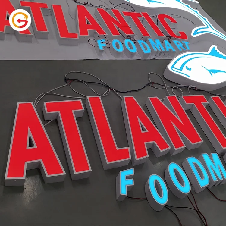 JAGUARSIGN Manufacturer Custom Bright Logo Letreros Led Exterior Doosletter Illuminated Shop Sign