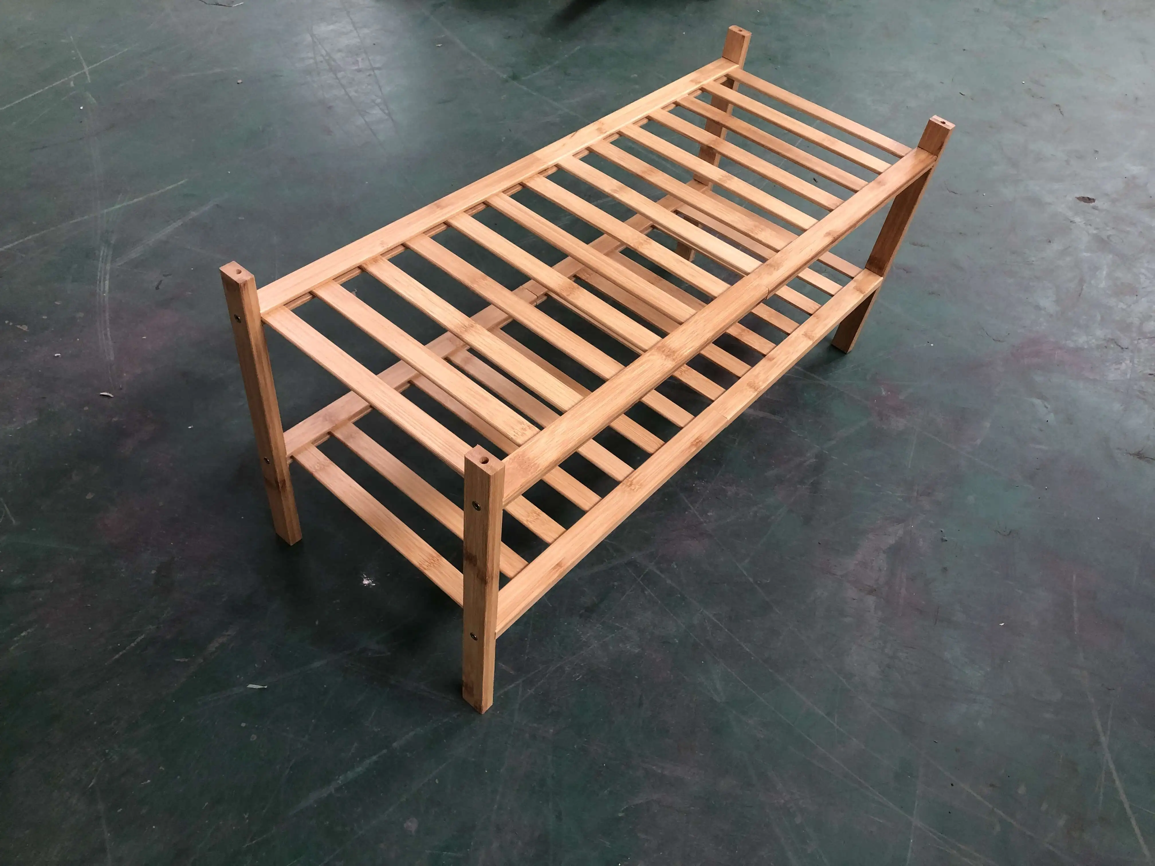 Poltranno Wooden Shoe Racks Storage Organizer Space Saving Shoe Shelf for Dorm Bedroom