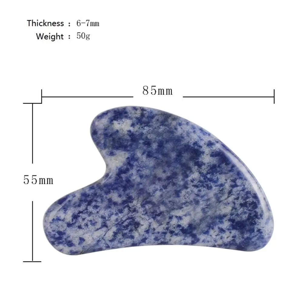 High Quality Low Price Natural Jade Stone Blue Point Crystal Gua Sha Facial Massage Tools Gua Sha Stone