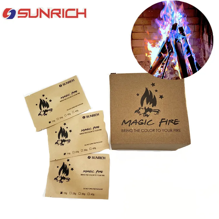 Enchanted Flames Fire Changing Color Packets for Campfires Fire Pits Outdoor Wood Fireplaces Long burning  Safe and Non-Toxic
