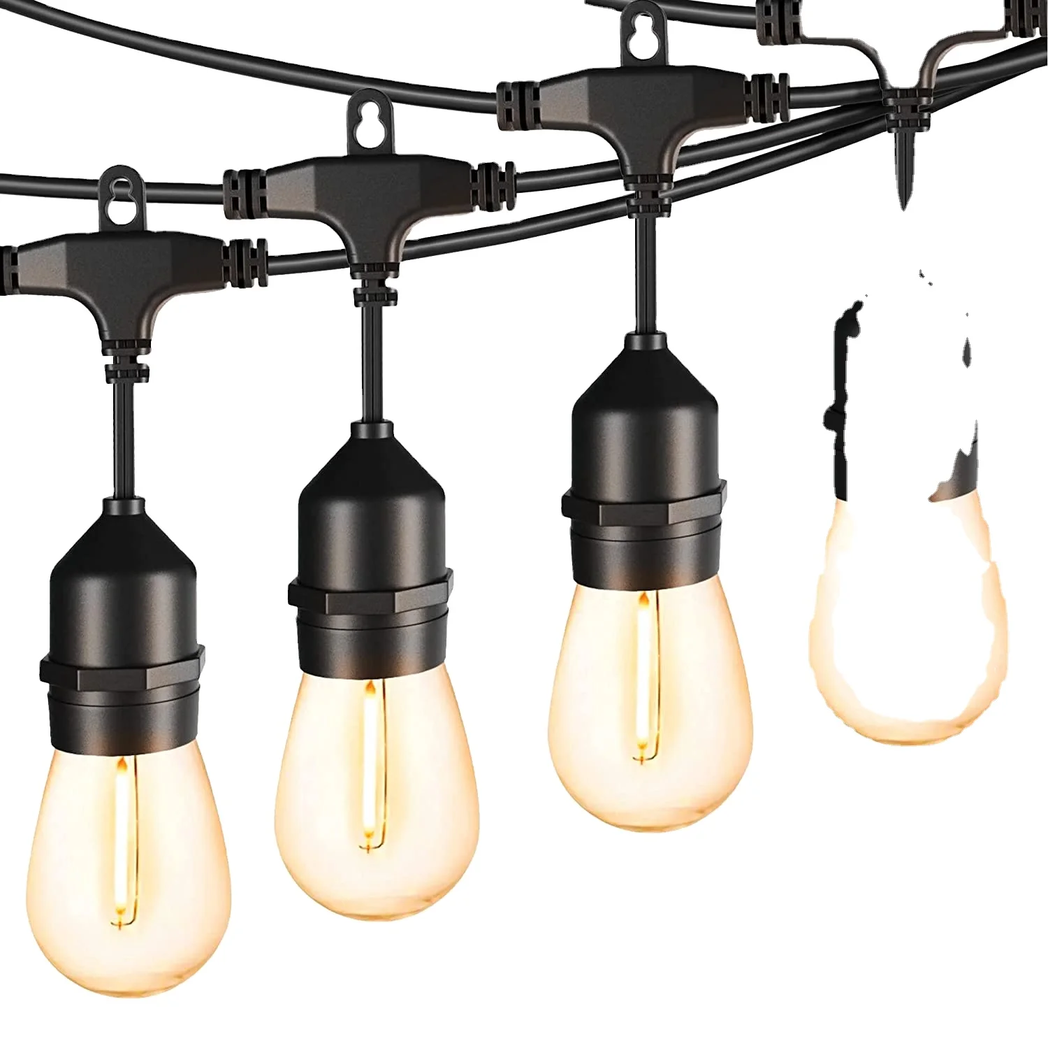 Outdoor String Lights Dimmable Patio String Lights with Shatterproof Edison Bulbs