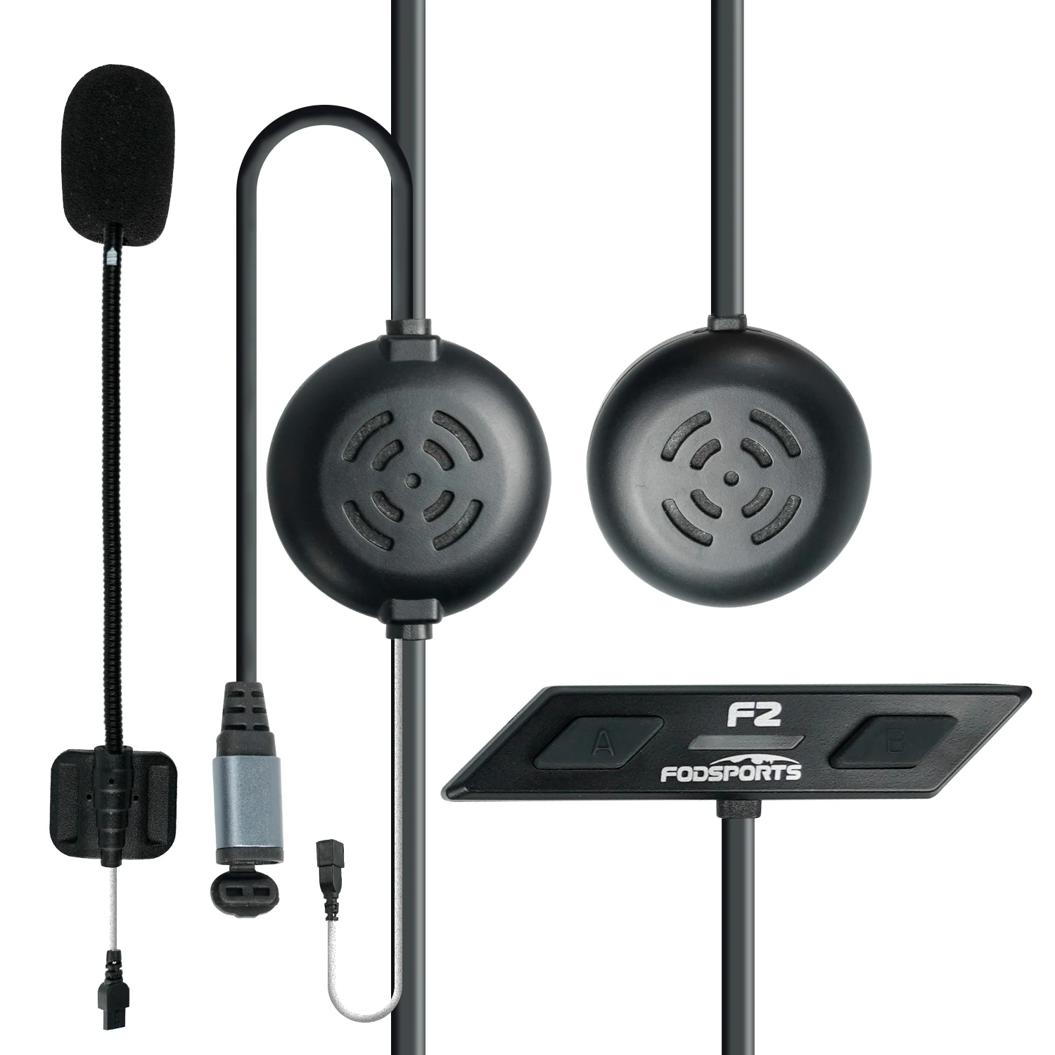 Fodsports F2 1000m 2 riders Full Duplex HiFi mini Portable helmet bluetooth intercom motorcycle headset