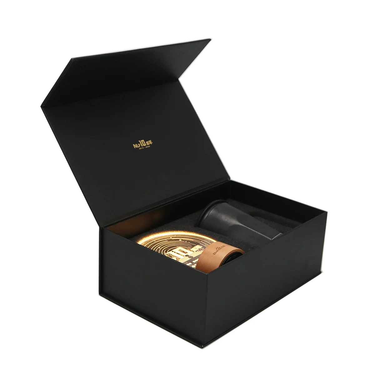 
Custom Wholesale Magnetic Closure Black Bridesmaid Paper Gift Box With Eva Foam Insert 