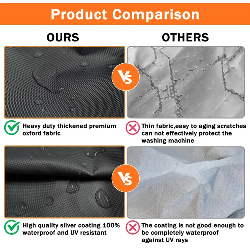 BEELAND Black Heavy Duty Oxford Washer Covers Dustproof And Anti-Uv Top Load Waterproof Washing Machine Cover