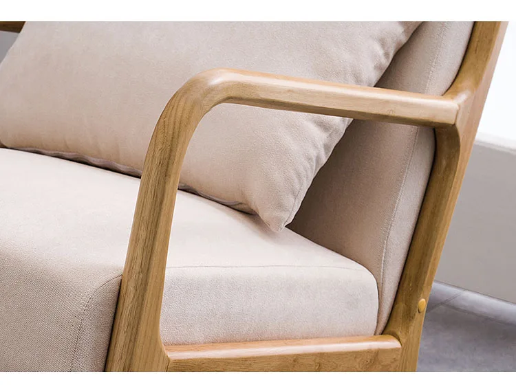 Скандинавский мягкий стул для отдыха из массива дерева гостиной и дома