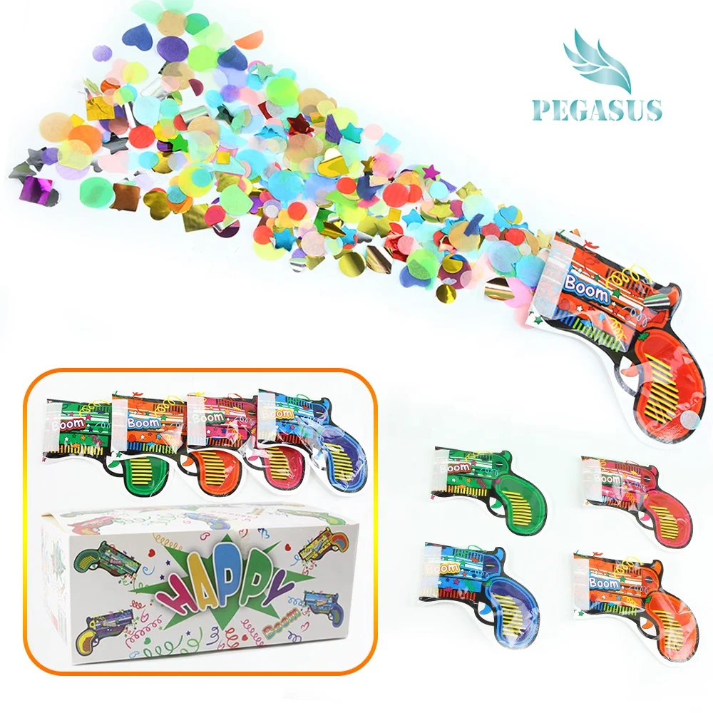 2023 Funny Inflatable Toy Fireworks Gun, Handheld Confetti Cannons Party Poppers Guns,for Christmas Birthday New Year