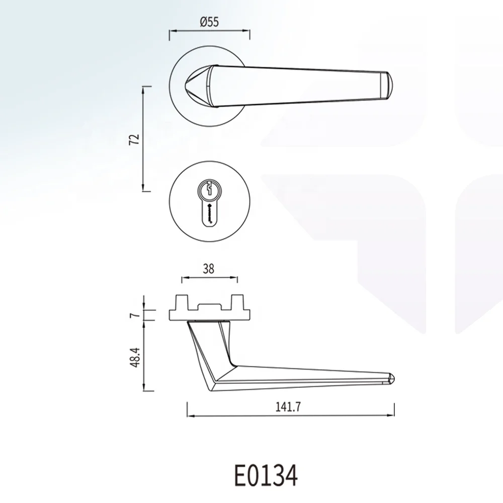 ARCHIE Reinforced Door Handle Front Door Handle Set For Metal Doors