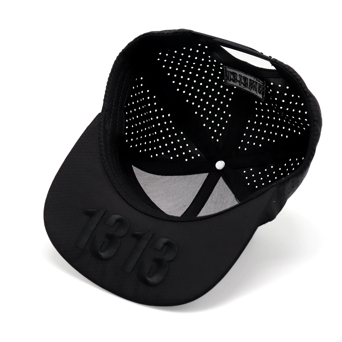 OEM Custom 7 Panel Flat Brim Embroidery Logo Luxury Laser Cut Drilling Hole Waterproof Snapback Caps Hat