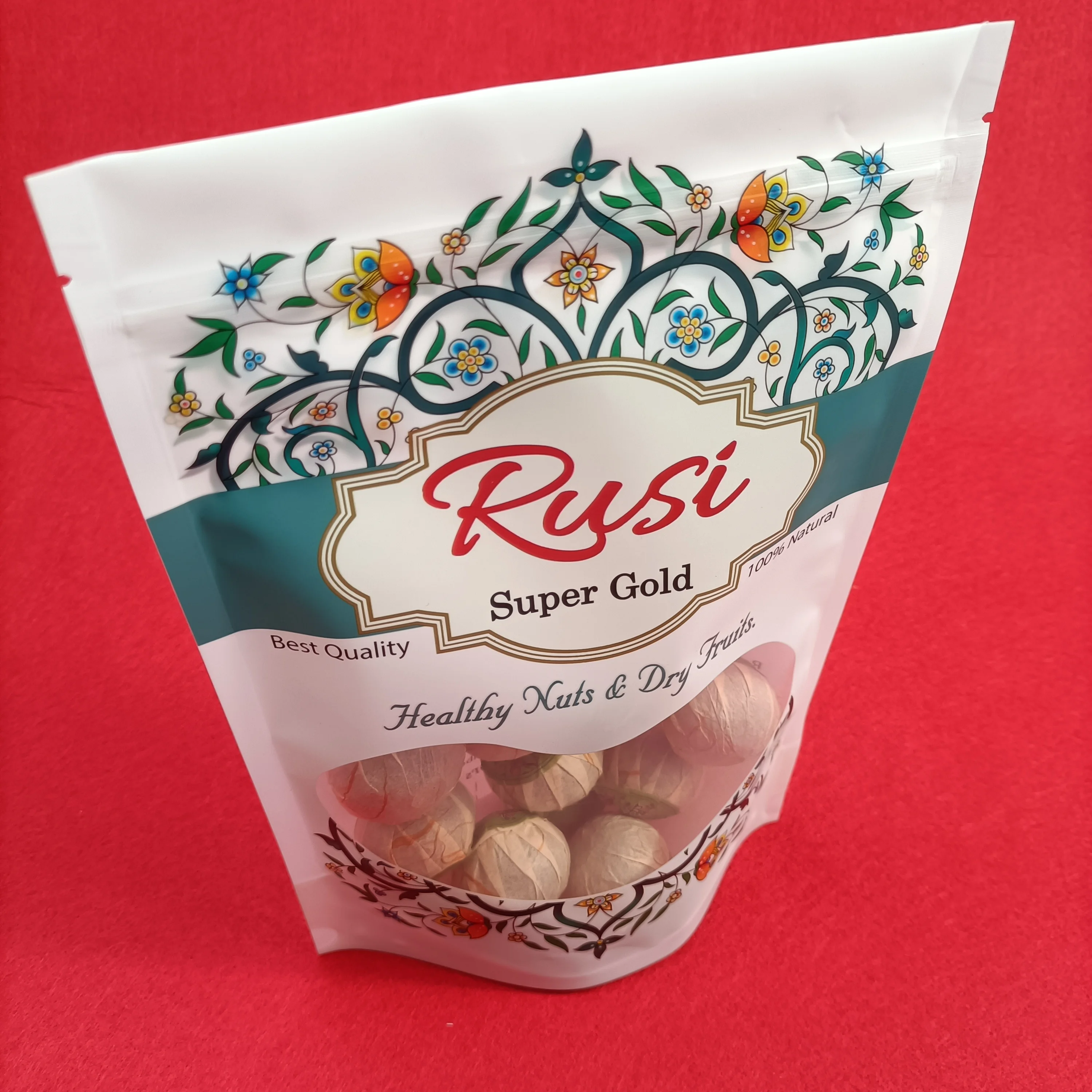 Top Zip Plastic Bag Food Packaging 3 Side Seal Zipper Bag Stand Up Pouch Ziplock Bag for Healthy Nuts and Dry Fruits