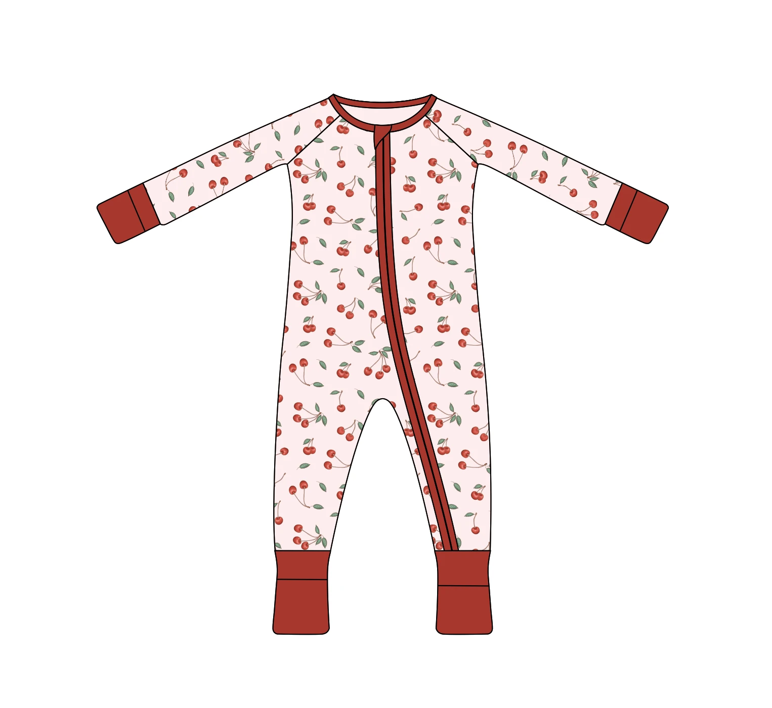 Custom Printed Baby Kid Bamboo Spandex Double Zipper Pajamas Sleepers Children Toddler Sleepwear Rompers Onesie Clothes