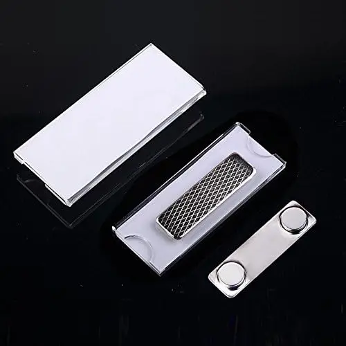 Blank Name Tags Magnetic Backing ID Badge Holders Strong Neodymium Magnets Customizable & Reusable Badges Round Corners