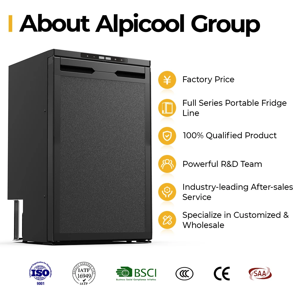 CR50X 46.6L Alpicool RV fridge DC Compressor Portable Car Freezer easy Built In RV Marine Fridge electric Refrigerator 12V 24V
