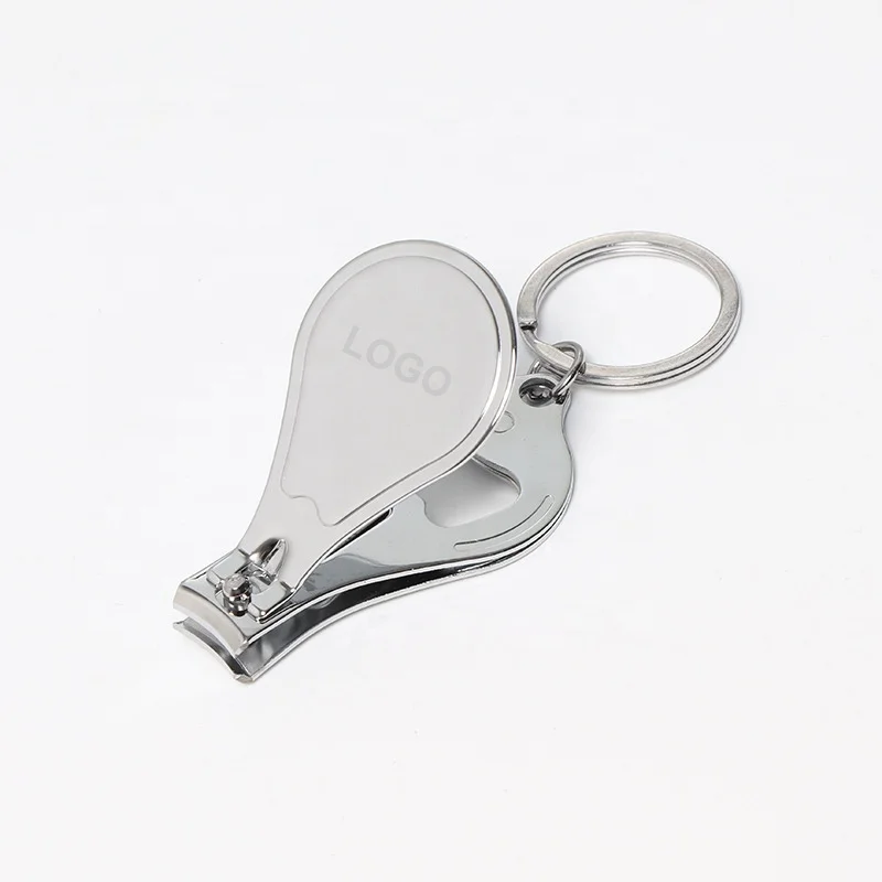Promotional Key Chain Water Drop Shape Nail Clipper with Bottle Opener