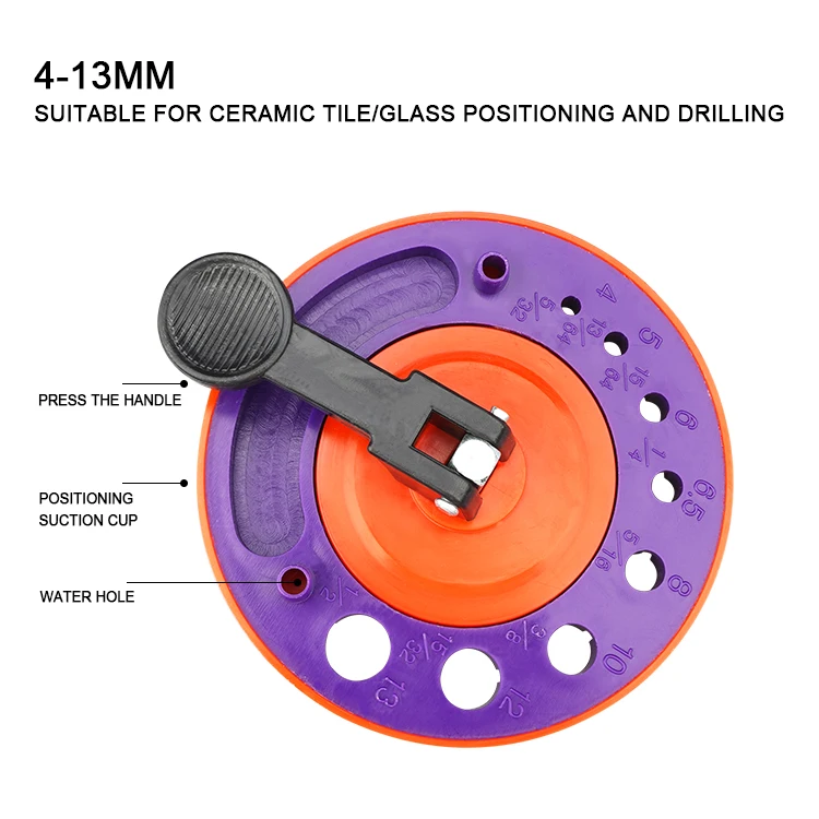 4-12mm Ceramic Tile Glass Opening Hole Locator Diamond Opening Positioning Guide Drill Bit Guide Hole Clamping Range Drill Guide