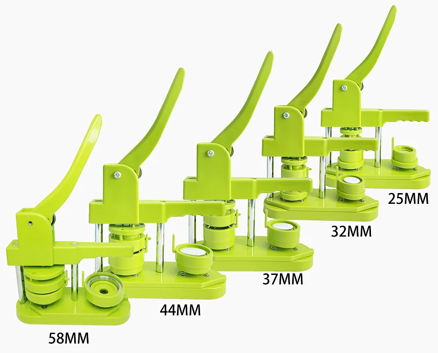 Manual Plastic & Metal Bottom Badge Maker Button Making Machine With Different Size Mould