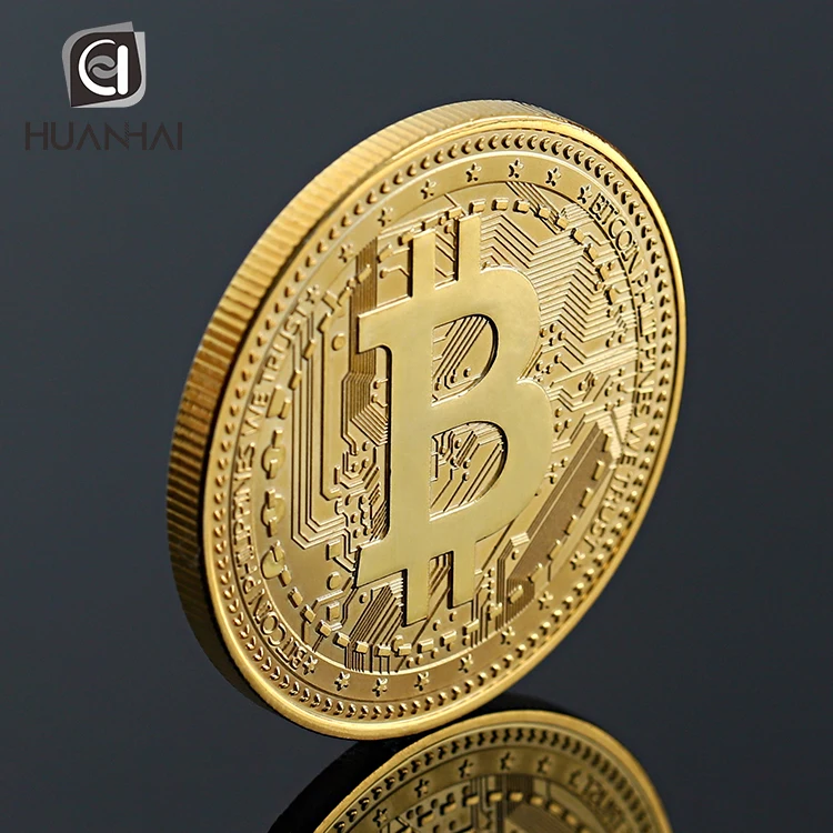 wholesale zinc alloy plating gold silver bronze bitcoin commemorative coin