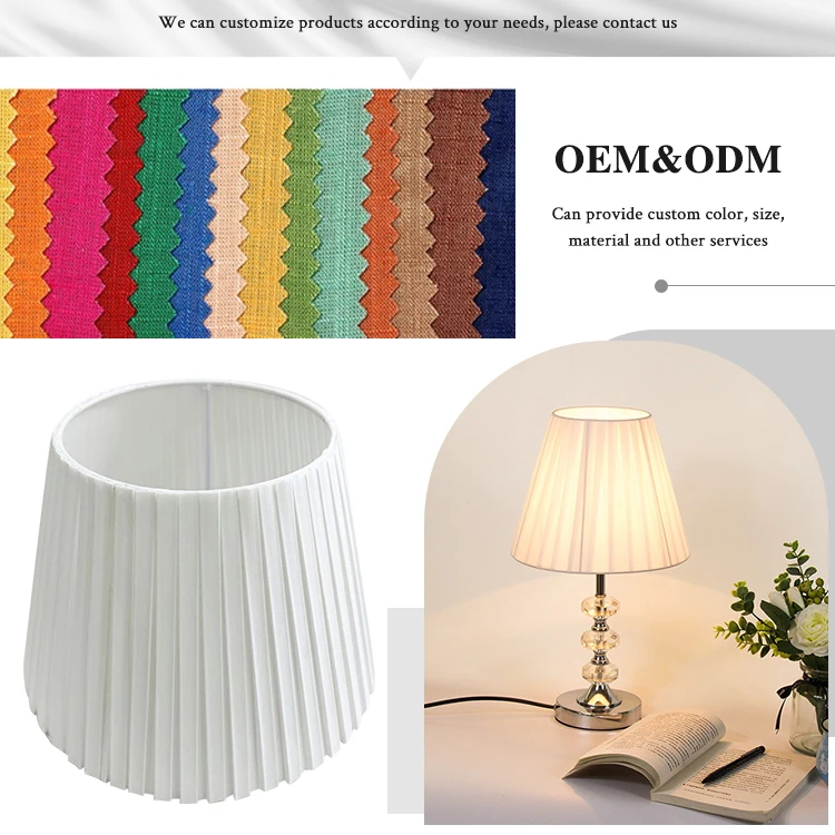 Home Decor Pole Light Pleated Fabric Globe Lampshade Easy Install High Quality Fabric Lamp Shades Covers