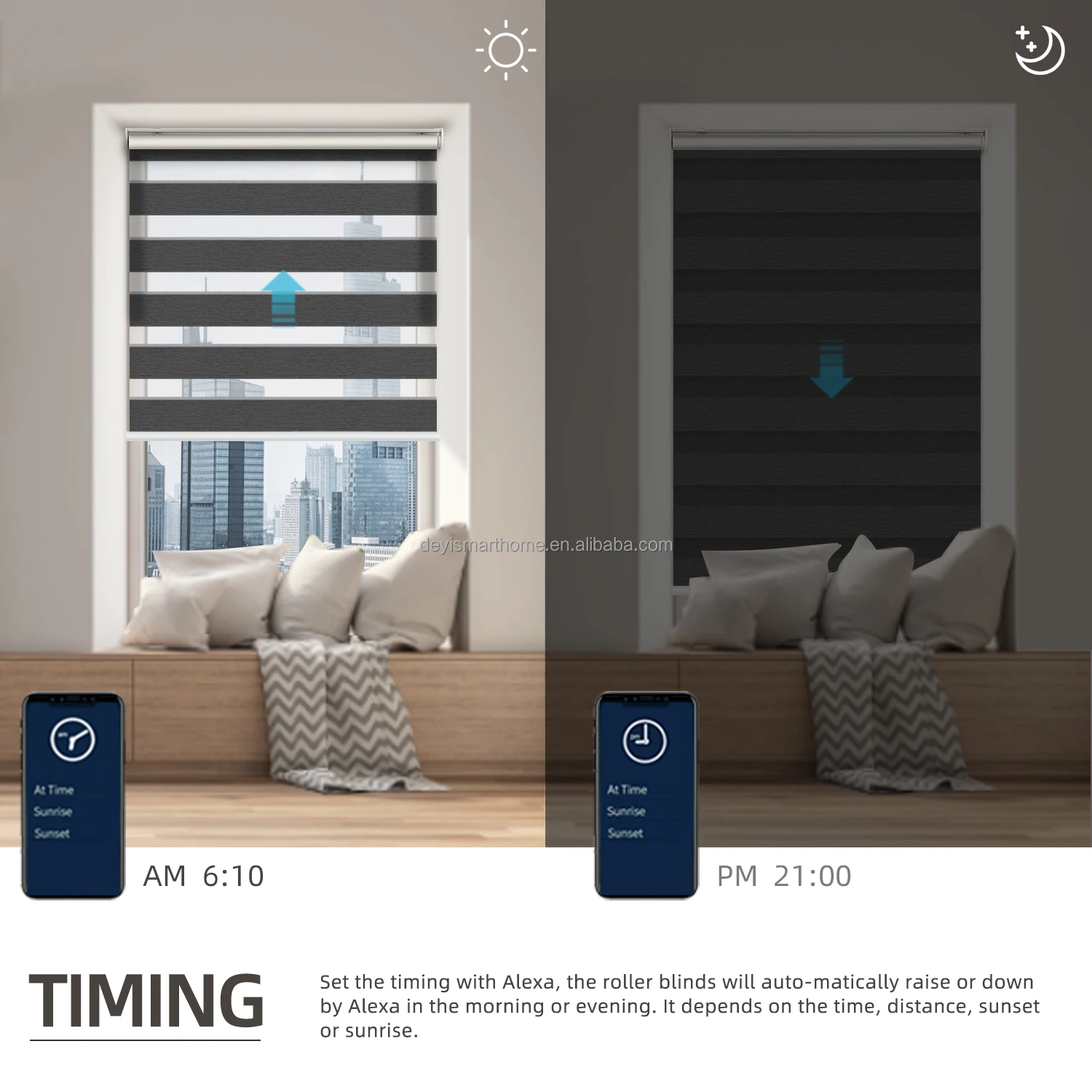 Vertical Remote Control Chip Motor Quick Shipping Zebra Blinds Customizable Logo Picture Smart Home Curtains Shades Blinds