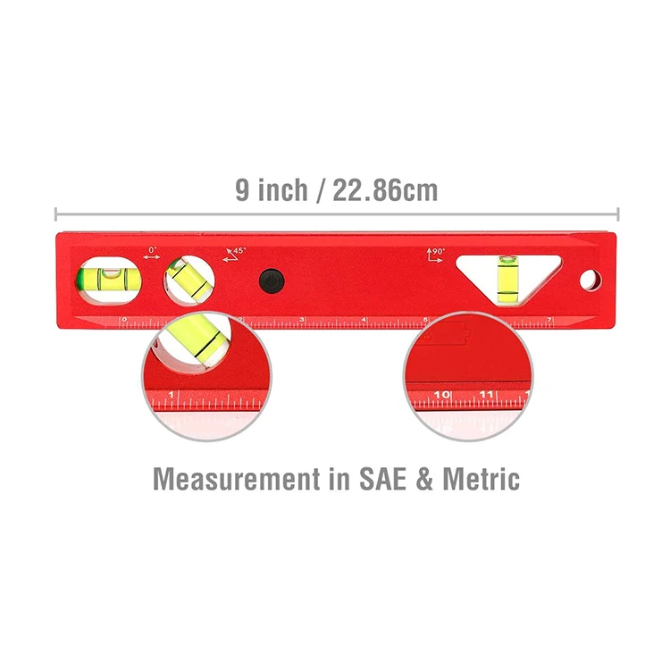 cheap mini flexible aluminum measurement ruler Spirit Level High precision 200 250 300 mm Master Instrument Measurement
