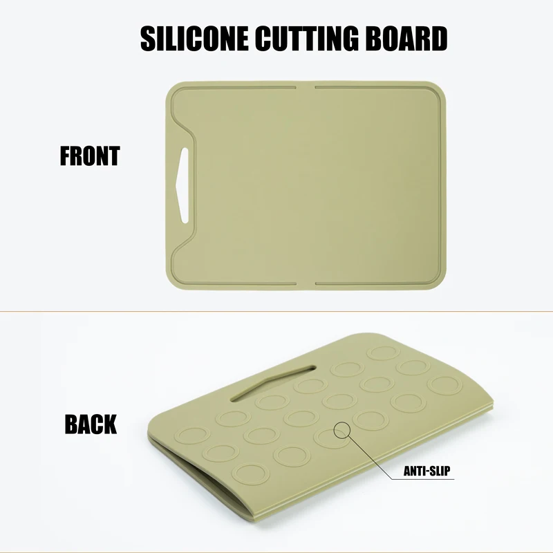 No Slip Professional Collapsible Cutting Board Kitchen Silicone Folding Cutting Chopping Board
