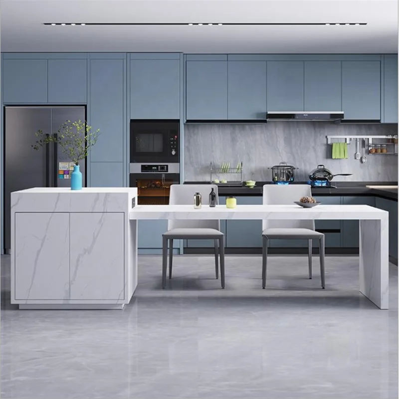 Retractable slate island modern minimalist open kitchen island bar slate dining table island integrated