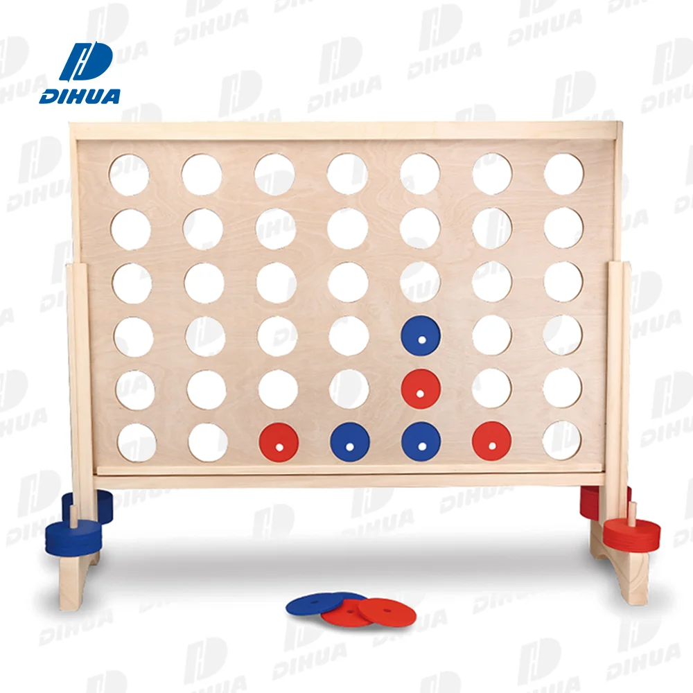 Jumbo Wooden 4 in a Row Game Yard Games for Teens Outdoor Family Fun Line up Giant 4 in a Row Connect Game