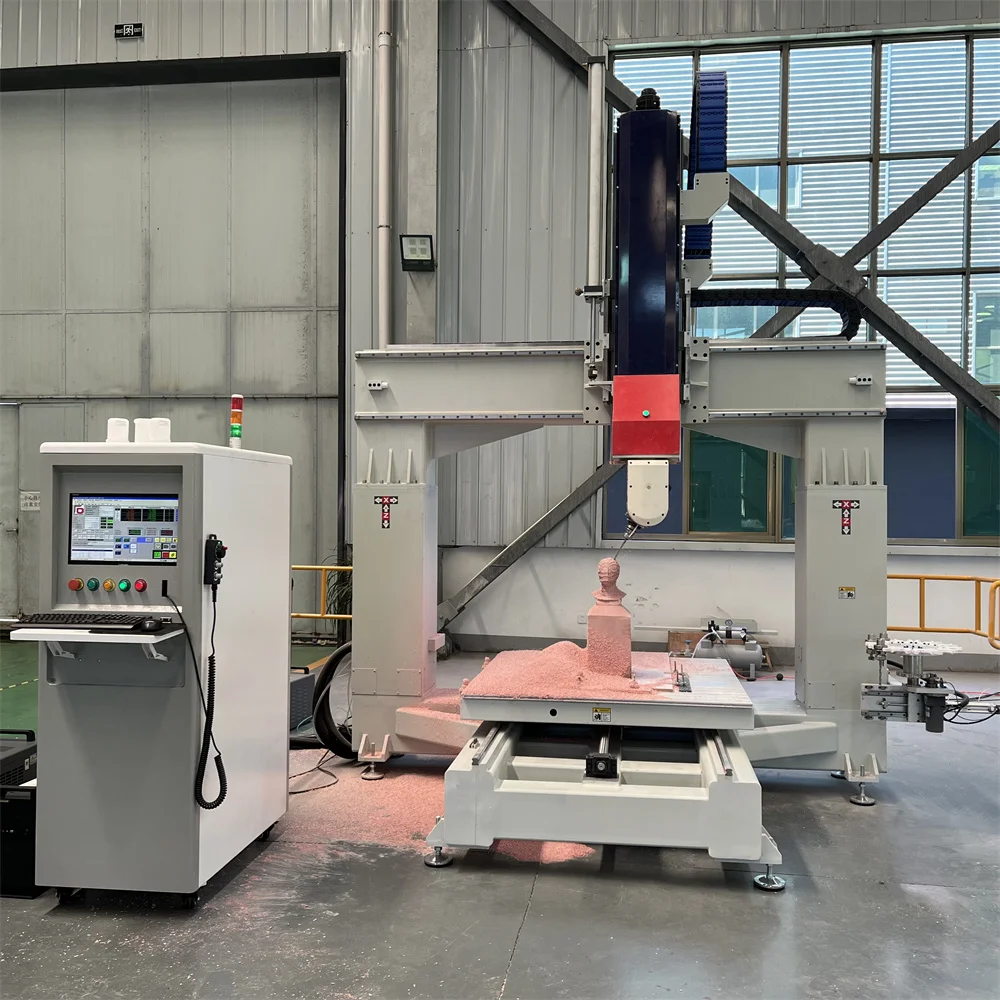 YOUHAO China supply 5axis Engraving And Milling Machine Swing Head 1200X1200MM Side Hole 3D CNC Wood Cutting 5AXIS CNC Router