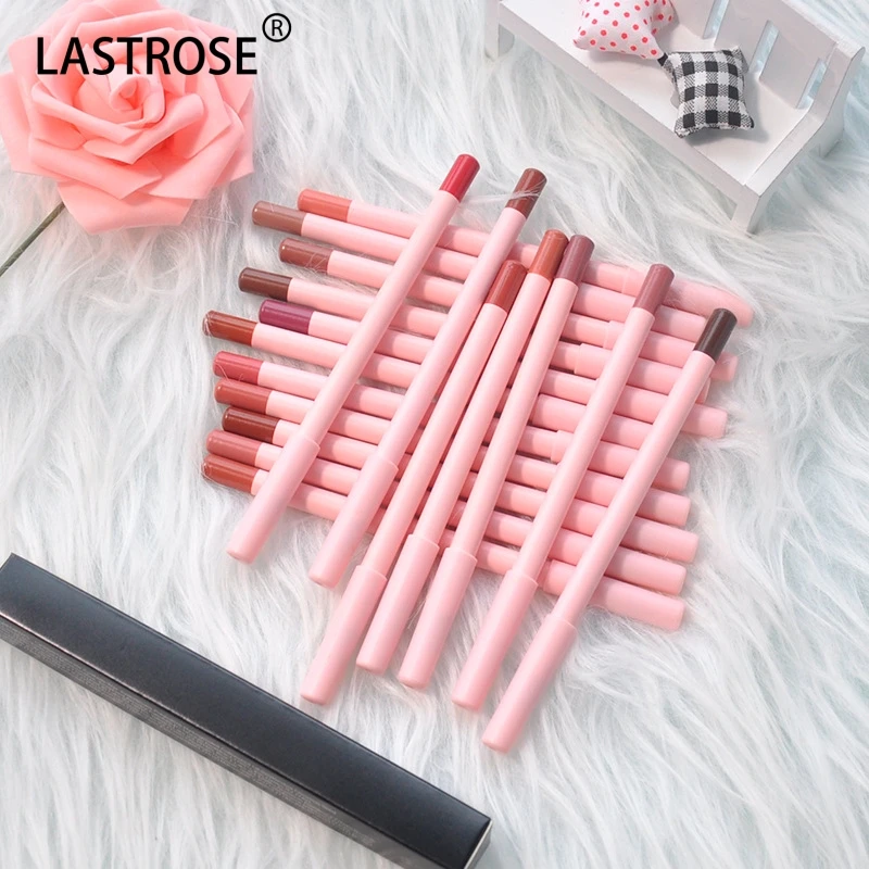 Pink Vegan Matte Lip Liner Private Label Cosmetics Long Wear Pigmented Creamy Lip Liner Pencil With Logo
