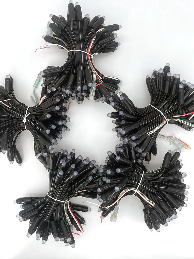 DMX 512 green white  black cable  RGB 12mm pixels led light for garden  supermarket home use