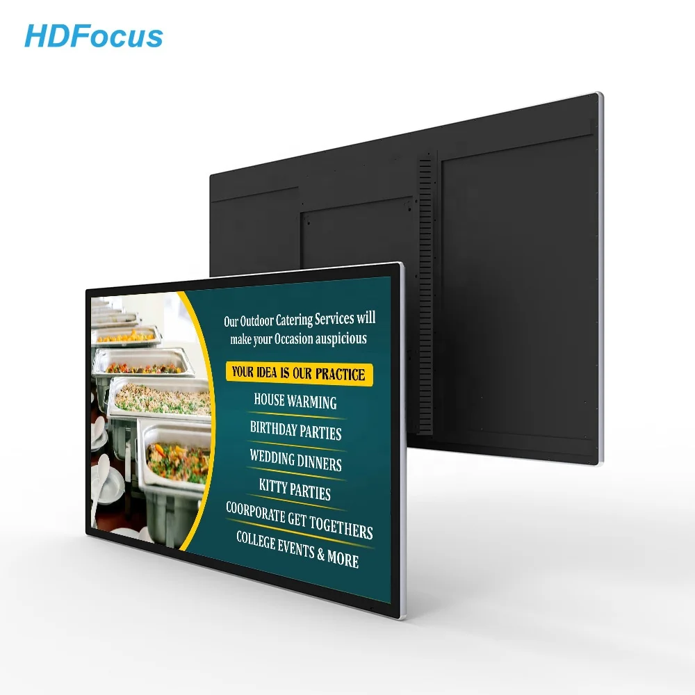 65 Inch Wall-mounted Commercial Ads Screen LCD Advertising Player  Windows OS Media Player Digital Signage And Displays