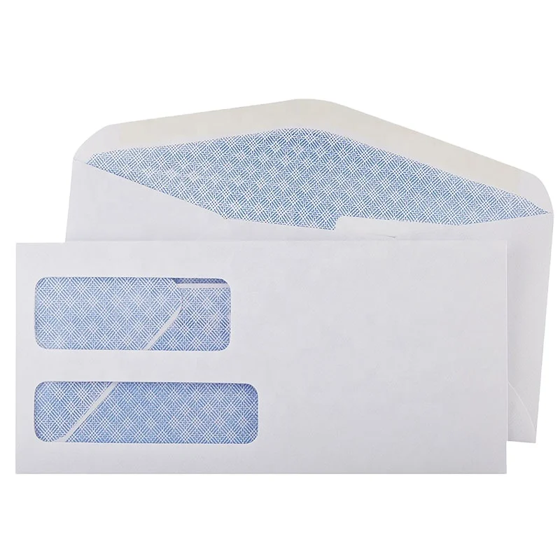 #10 High Quality Western Business White Double Window Envelope