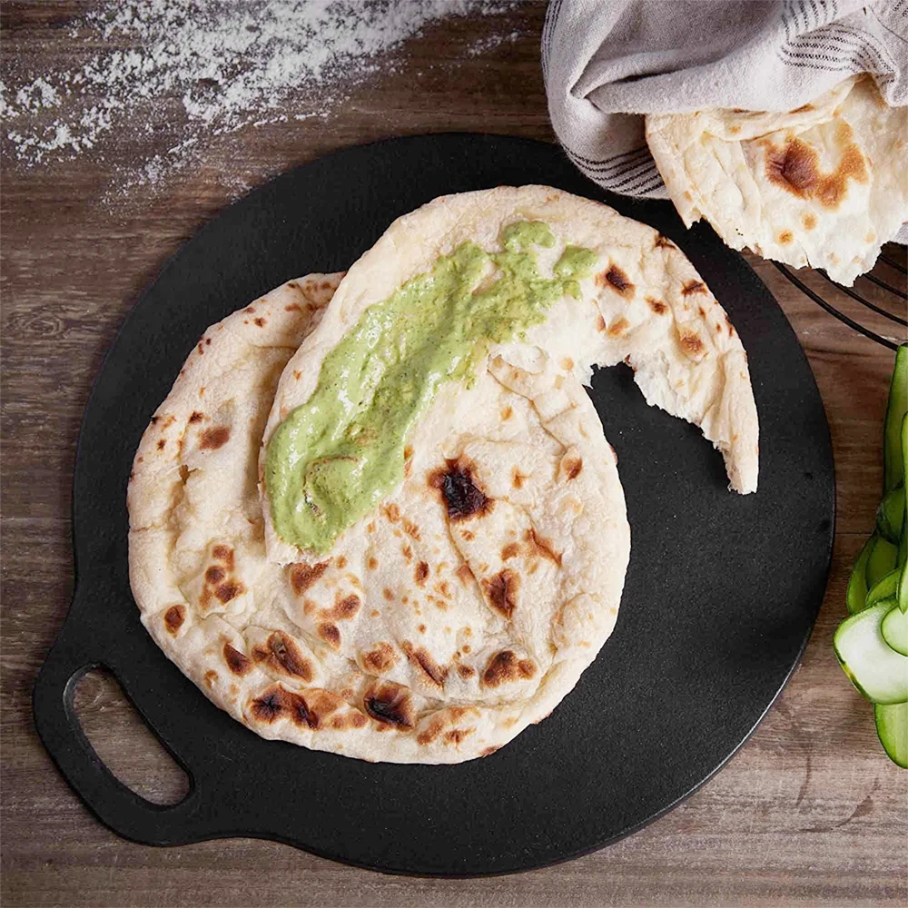 Cookercool Kitchen Pancake Pre Seasoned Cast Iron Pizza Pan Crepe Dosa Roti Tawa Budare Grill Fry Pan