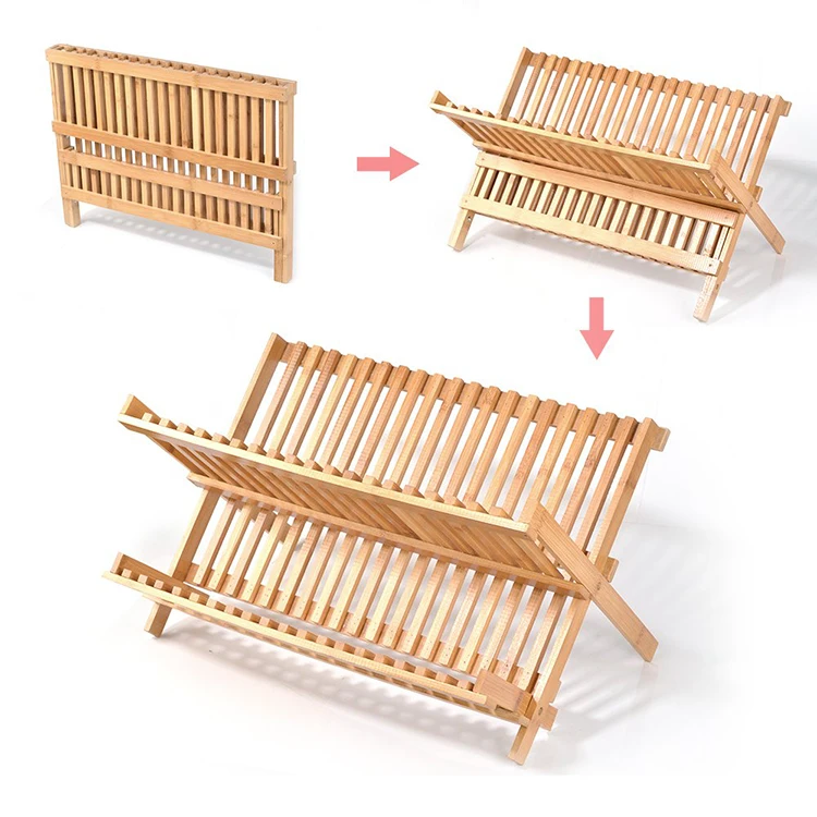 Natural Protection Practical Bamboo Dish Drying Rack Kitchen