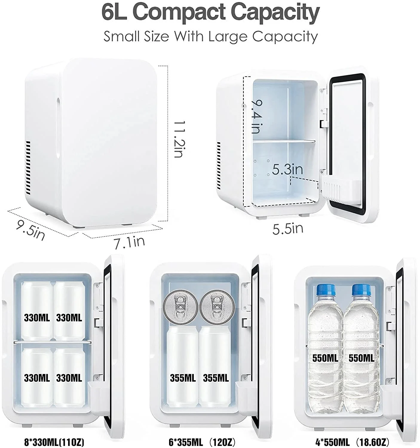 6L 12V 220V 110V Portable pink Beauty Fridge With Heat And Cool Skincare Cosmetic Fridge mini