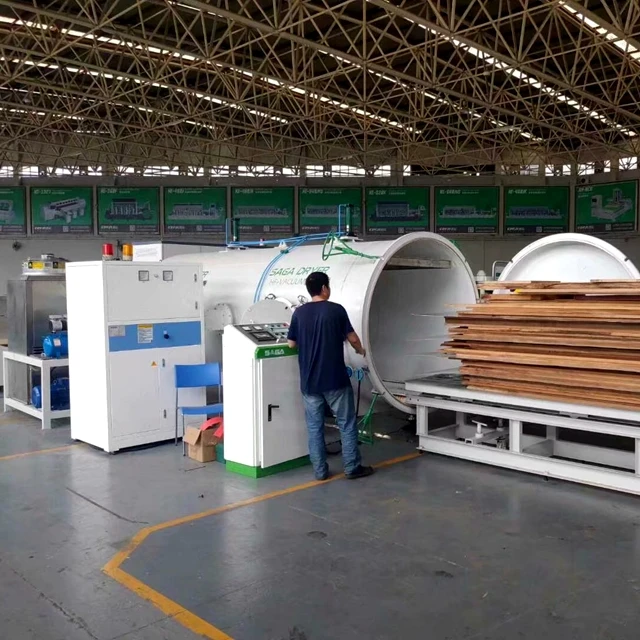 10m3 Radio Frequency Electric Solid White Wood Dried Timber Kiln Trade HFVD100-SA