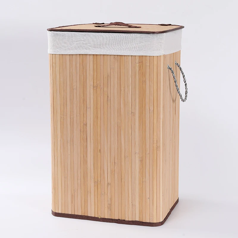 wood basket with lid storage basket for laundry