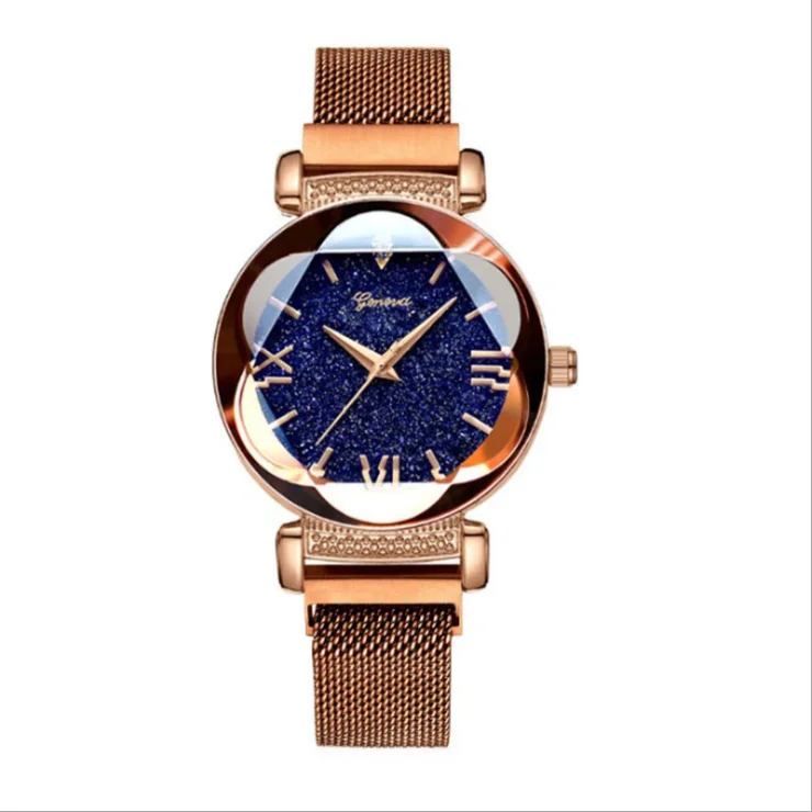Cheap Luxury Diamond Starry Sky Watch,Fashion Custom Logo Private Label Magnetic Strap Lady Wrist Watch Women