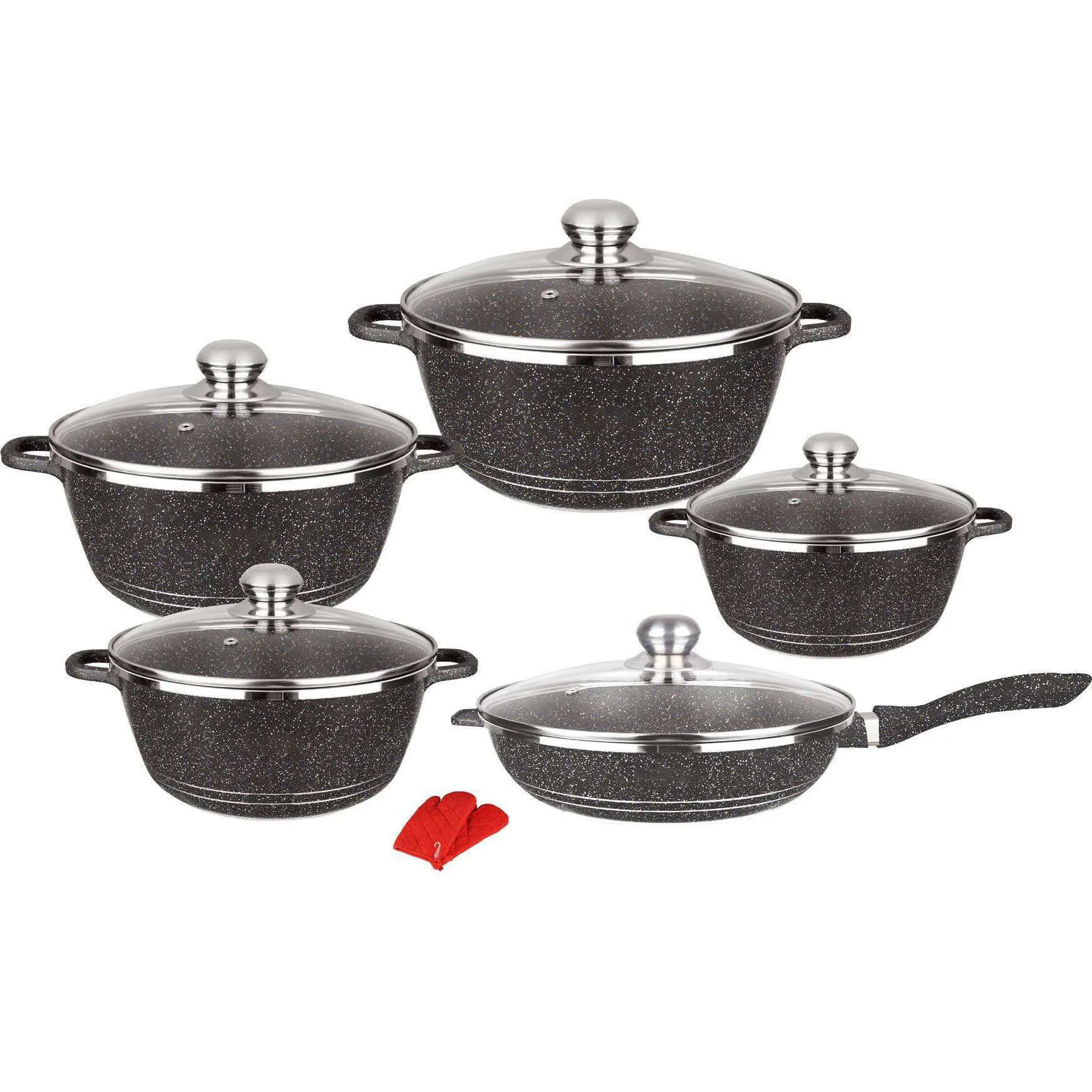 Made In China High Quality 12 Pcs Kitchen Non Stick Cookware Set For Home Use