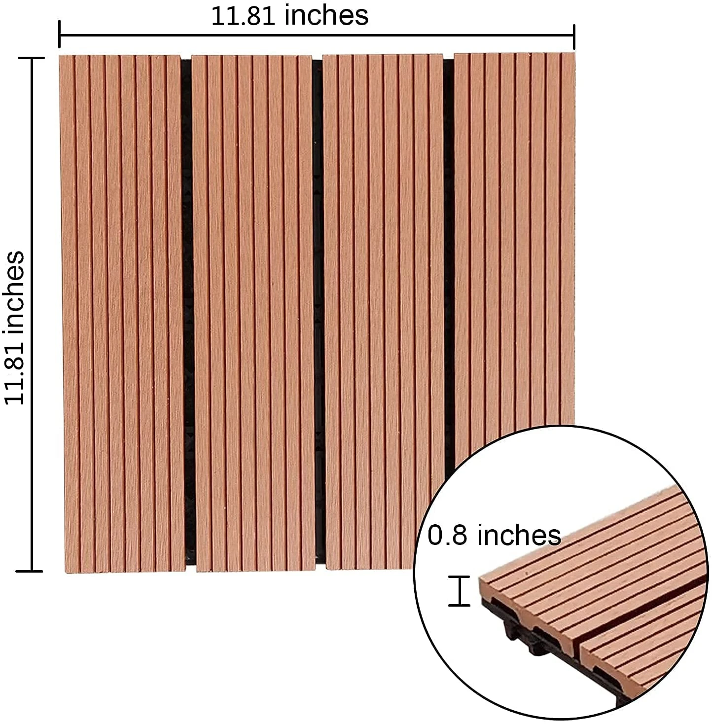 Composite Floor Patio Garden Swimming Pool Balcony Piso Walkway Roof Tiles WPC Board Interlocking Deck Tiles DIY Wood Plastic