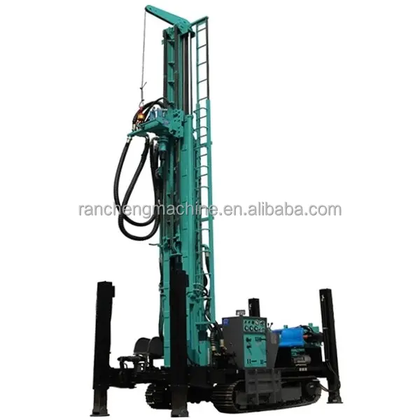 280m/350m/450m/580m Hydraulic Mobile Crawler Small Drill Deep Water Well Drilling Rig with Air Compressor for Sale