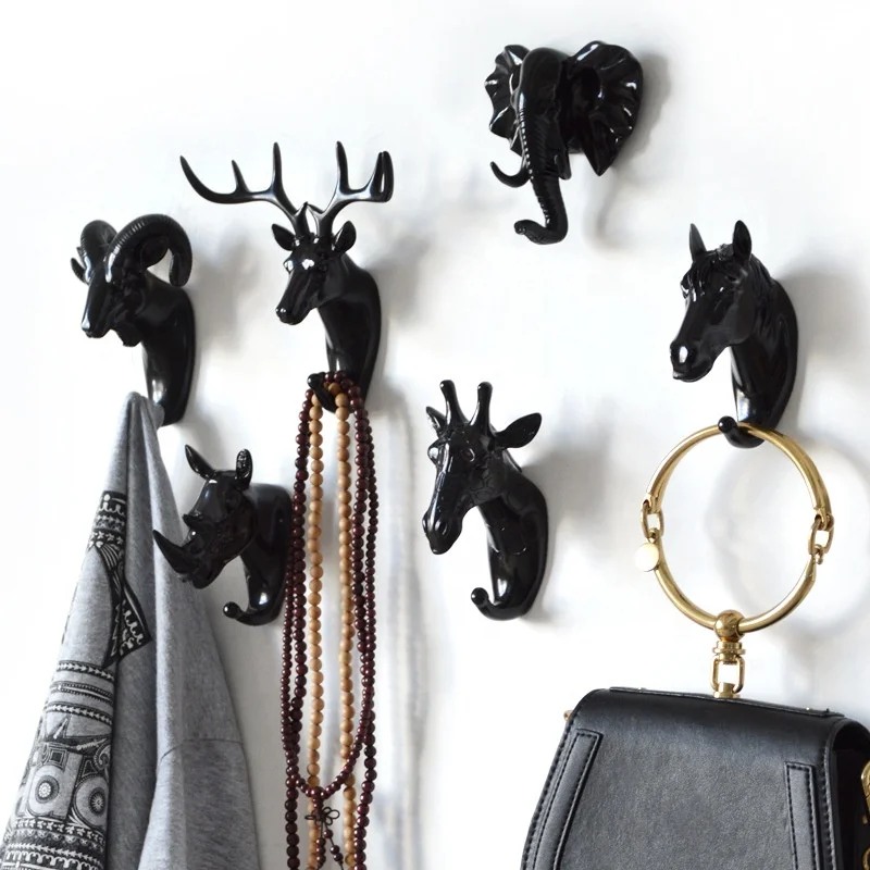 Household wall sticker decoration antlers single key hanger hooks multi purpose wall decoration hook Key Hanger
