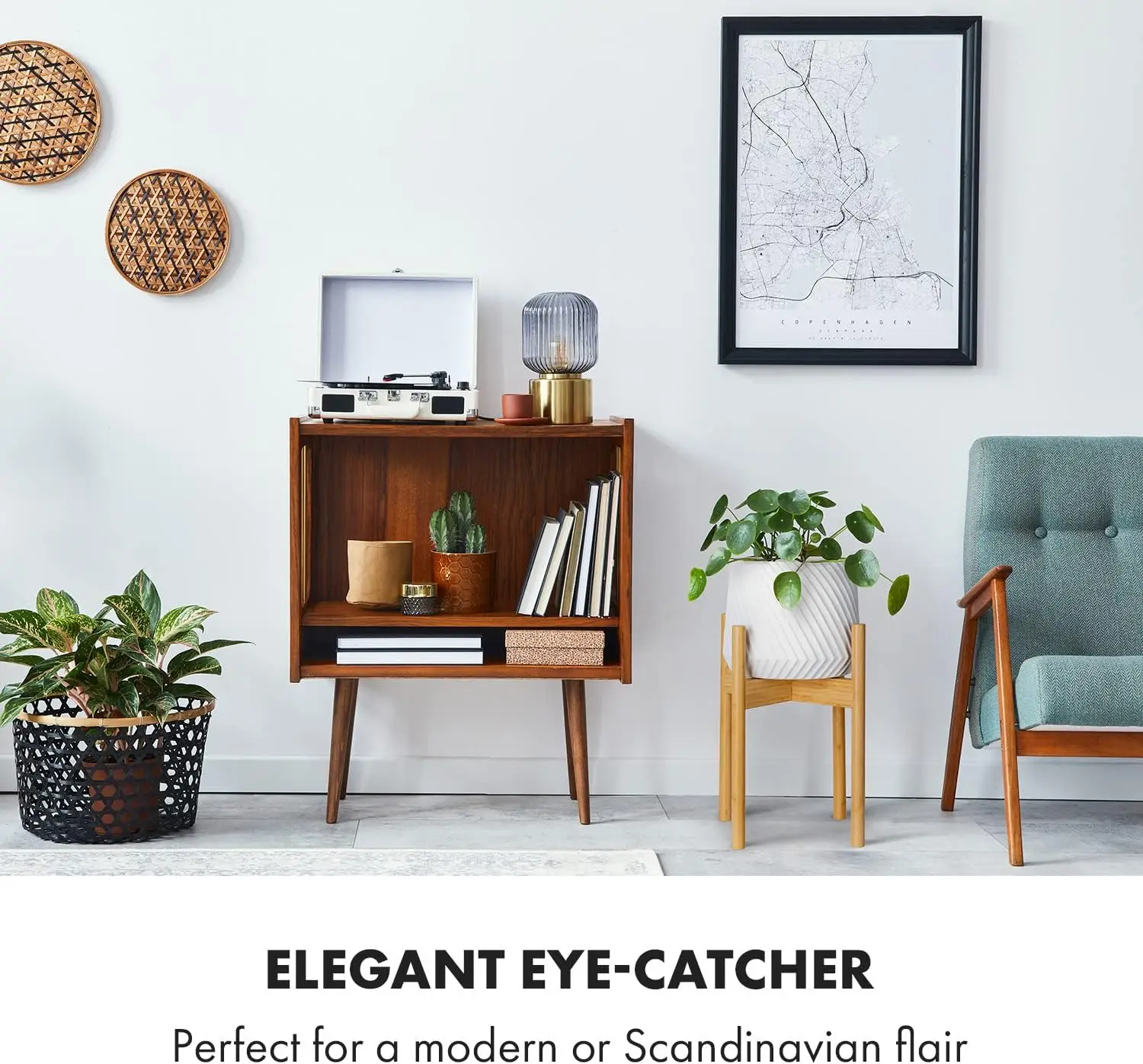 Plant Stand Adjustable M without Planter - Flower Stand Wood Made of Sustainable Bamboo - Plant Stand - Wooden Pla