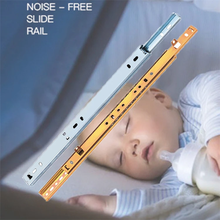 Wholesale 32mm Hole Telescopic Drawer Channel Ball Bearing Slide Rails For Kitchen Accessories