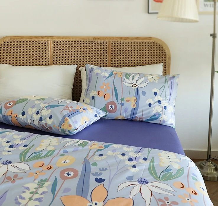 OEKO-TEX по индивидуальному заказу постельных принадлежностей OEM 100% хлопок набор постельных принадлежностей класса люкс с принтовым дизайном, набор стеганых одеял