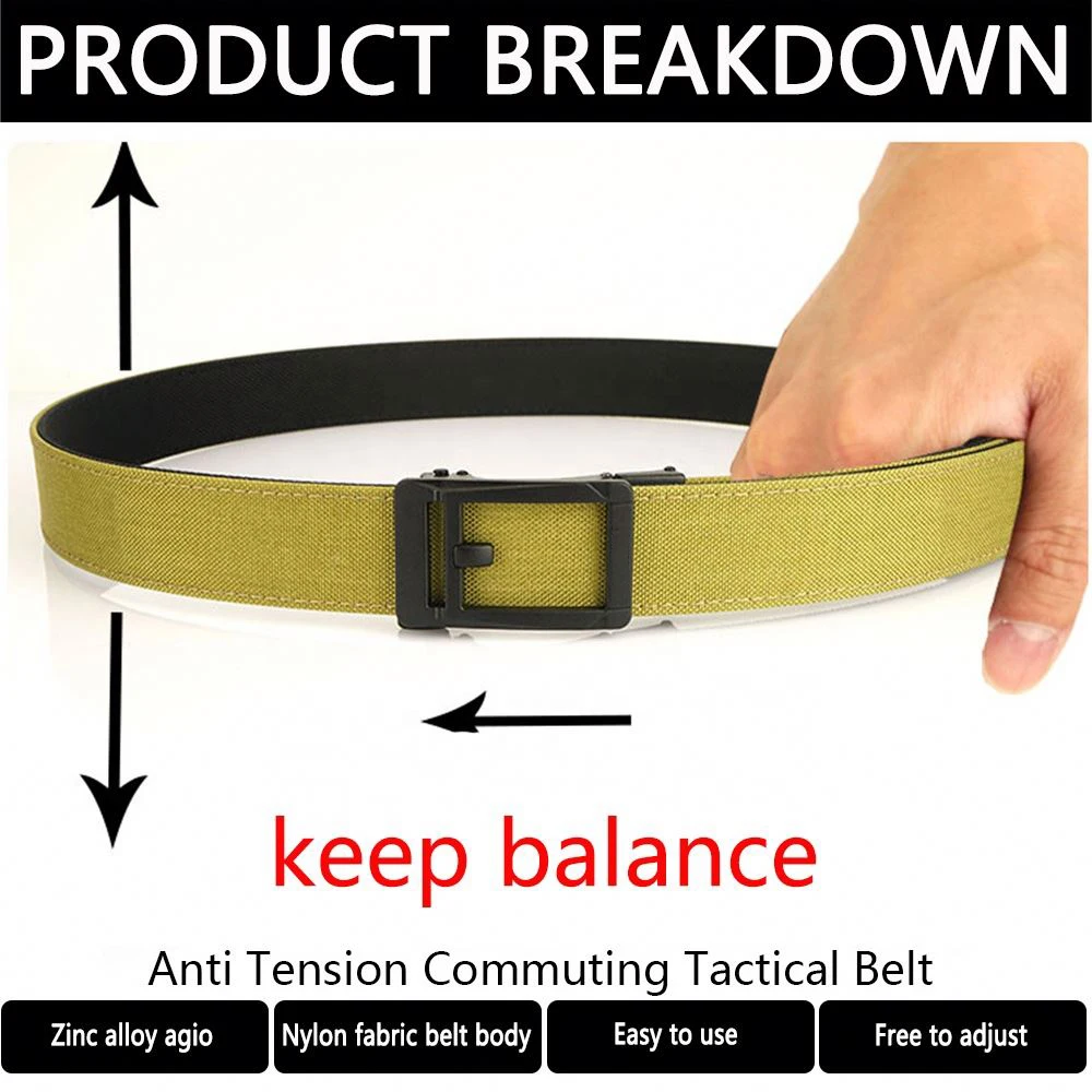 Wholesale 1.38 in men tactical outdoor edc black nylon utility harness belts with ratchet systems belt for appendix carry