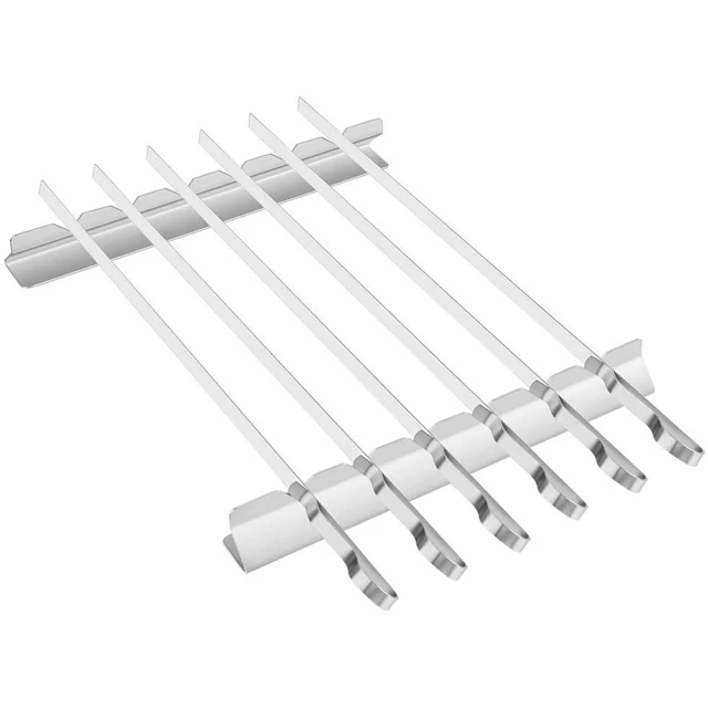 Barbecue Stainless steel Shish Kabob Rack Set with 6pcs 17 inch Skewers